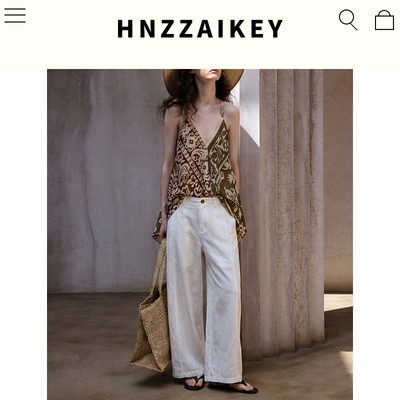 HNZZAIKEY 韩系通勤侧口袋骨缝八分裤夏季新款休闲裤ECAG155