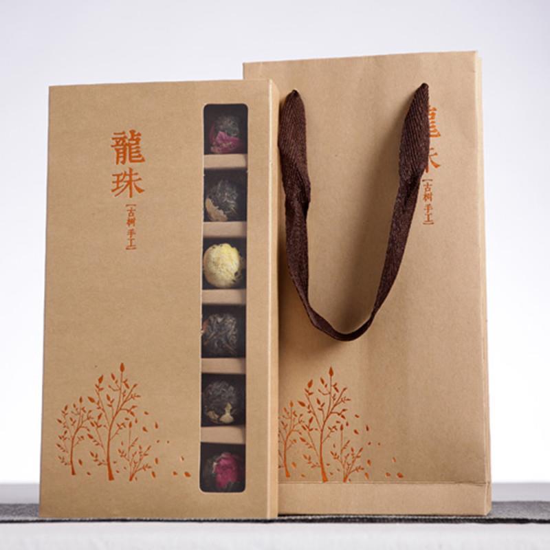 云南普洱茶 玫瑰茉莉花普洱生茶龙珠 花球6味礼盒装