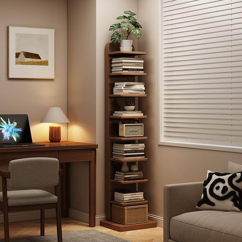 实木书架落地置物架立式隐形书柜客厅转角窄边柜靠墙防倾倒收纳层,住宅家具,书架,淘宝优惠券,粉丝福利购,淘宝优惠卷