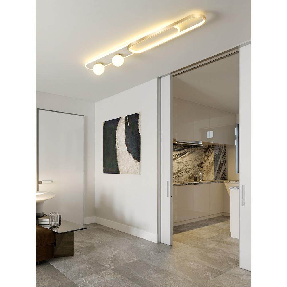 过道灯走廊灯简约现代长条形入户门厅led灯北欧创意衣帽间吸顶灯