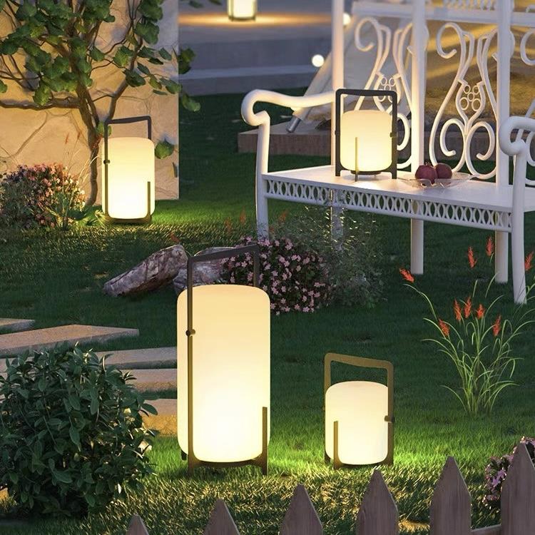 太阳能草坪灯户外别墅庭院花园阳台手提灯室外防水不锈钢落地灯