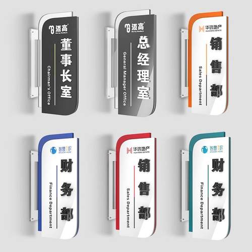 双面立式公司办公室门牌定制科室牌部门提示牌亚克力标识牌可更替