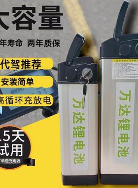 折叠电动自行车锂电池48v15A20A30A外卖代驾通用大容量超轻电瓶