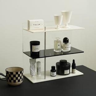 ladylike压克力水杯收纳层架化妆品置物架 桌面ins风香水杯子展示