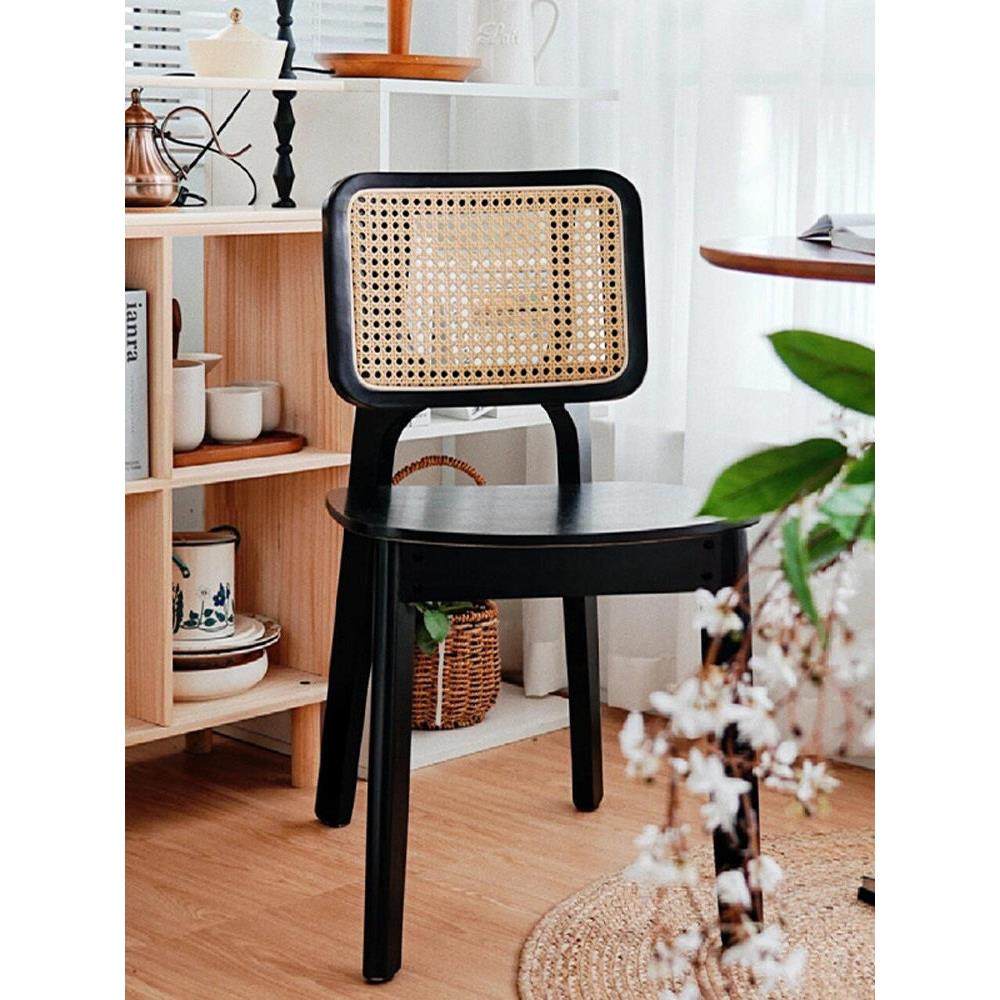 中古藤编餐椅吃饭凳子家用餐桌椅实木靠背椅覆古设计师原木藤编椅,住宅家具,餐椅,淘宝优惠券,粉丝福利购,淘宝优惠卷