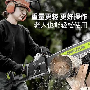 户外电动链锯锂电池电锯伐木锯 电锯家用小型手持锯柴手电锯充电式