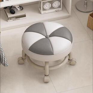 万向轮小凳子结实耐用小椅子靠背板凳带滑轮客厅创意坐凳家用矮凳