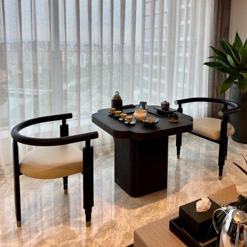 新中式北美白蜡木阳台茶桌小型2025新款高端客厅家用茶台实木茶桌