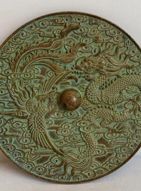 真品覆古纯铜龙凤婚礼铜镜小口袋镜新娘腰镜婚礼圆镜