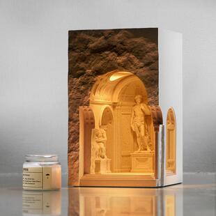 泥想国原创博物馆大卫雕塑无火香薰蜡烛融蜡灯水泥建筑设计礼物