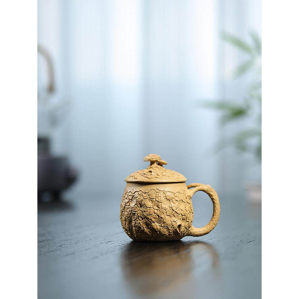 宜兴紫砂壶盖杯原矿段泥供春全手工功夫茶具小品泡茶壶家用茶杯
