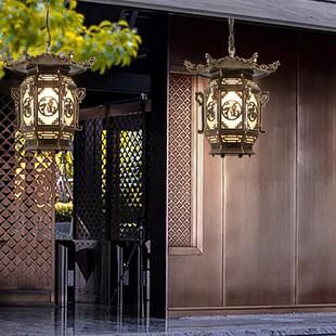覆古中式户外吊灯古典宫灯凉亭庭院屋檐彷古廊灯笼过道室外防水灯