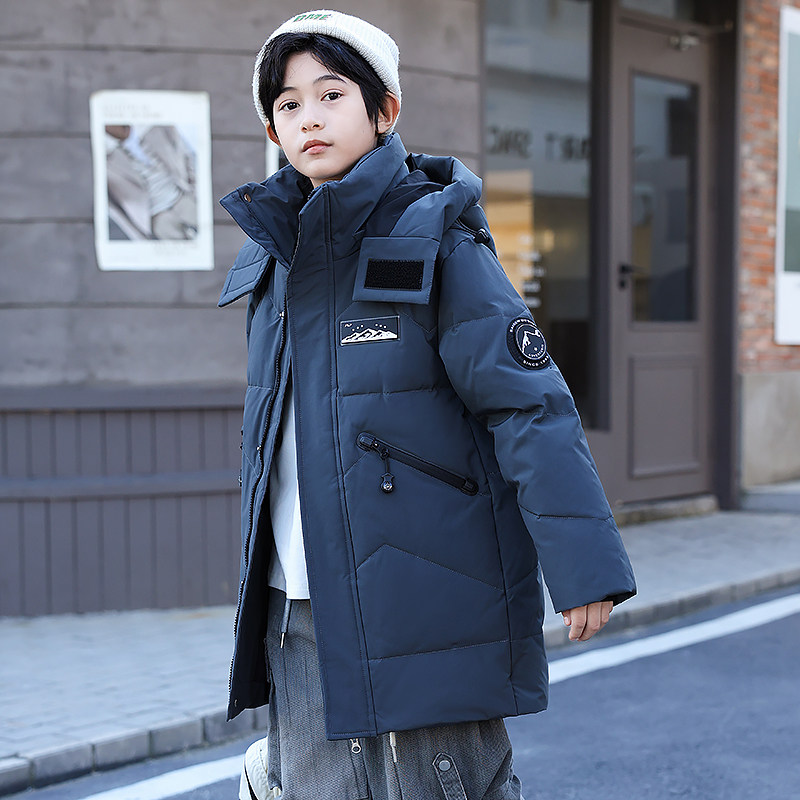儿童羽绒服男童中长款2026冬季新款男孩中大童加厚保暖时尚外套潮