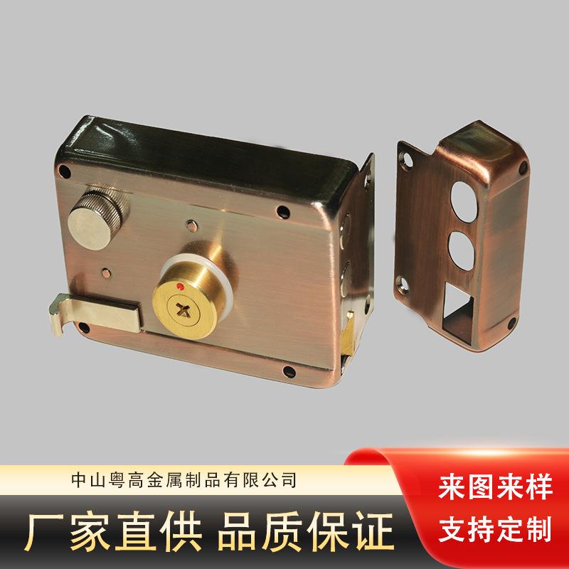 安凌1076锁古铜带边门锁铜锁芯铜锁匙外装门锁通用新中式房门锁