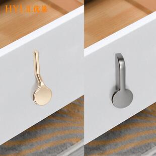32mm孔距中式抽屉拉手双孔外装侧拉门金色橱柜床头柜推拉门把手