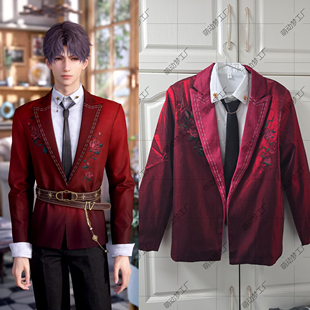 恋与深空祁煜COS服玫瑰灼吻红色西服定制蔷薇密信cosplay祁煜外套