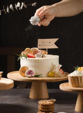 一亨蛋糕点圆形方形木质茶点托 托摆盘ins风创意家用点心盘子舒芙