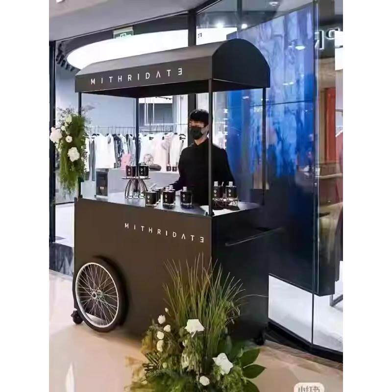 铁艺花车门口摆摊移动小推车展示架流动集市餐车户外促销售卖车子