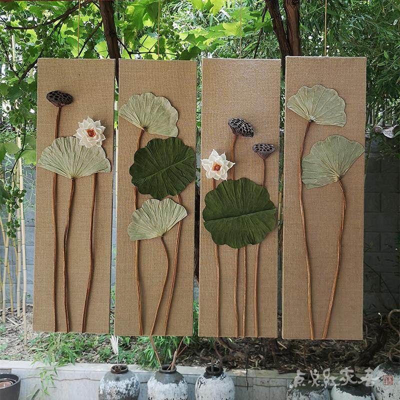 荷塘月色新中式墙面装饰挂件民宿家居玄关装饰品立体壁饰手工壁挂,家居饰品,壁饰,淘宝优惠券,粉丝福利购,淘宝优惠卷