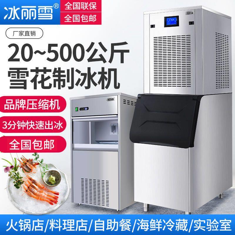 冰丽雪商用200公斤雪花制冰机 全自动海鲜超市火锅店制冰刨冰机
