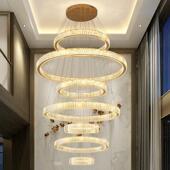 覆式 楼别墅客厅大吊灯LOFT公寓中楼挑空客厅灯轻奢水晶楼梯吊灯