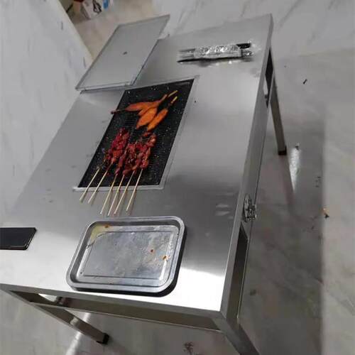 无烟烧烤桌商用不锈钢碳烤自助烧烤桌豆腐户外烤架烤肉桌摆摊家用
