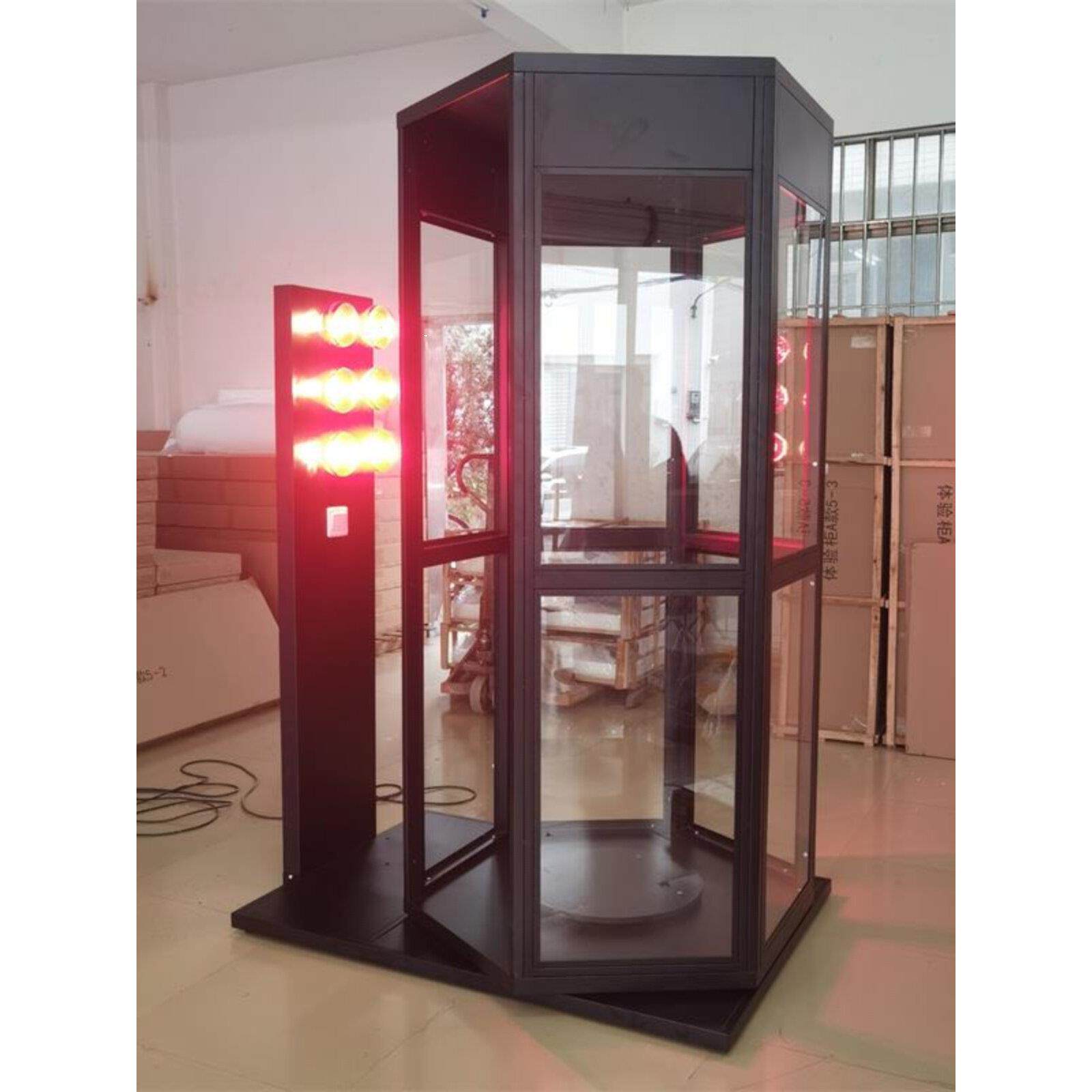 铁漆六角形旋转展示架汽车太阳能薄膜展示柜玻璃隔热膜体验仓库