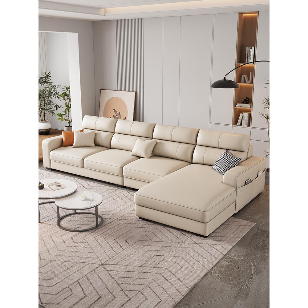 新北欧现代极简沙发小公寓客厅四人座猫抓皮皇妃角沙发组合