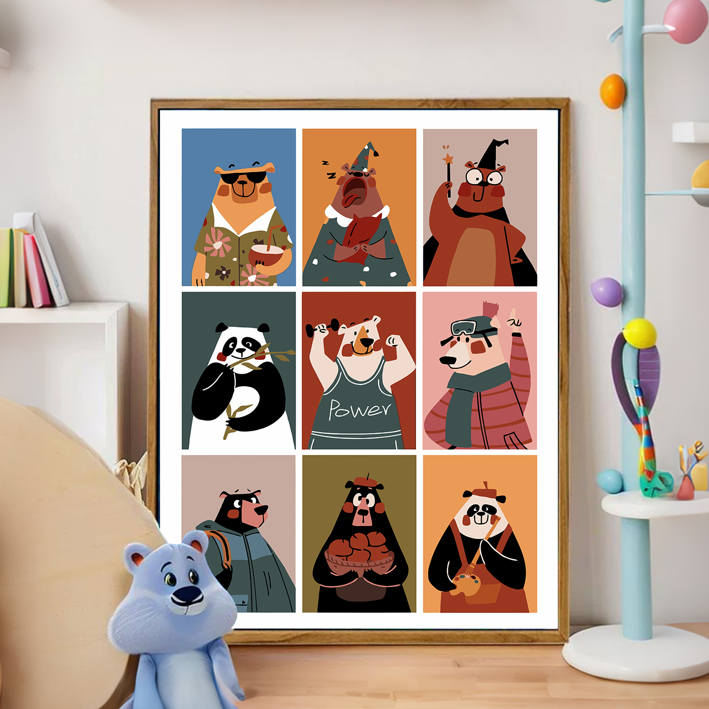 搞怪小动物宫格数字油画diy填涂色手工绘小狗小猪可爱卡通装饰画