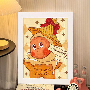 星星人钻石画手工diy材料包粘贴画点钻画卡通治愈生日礼物装饰画