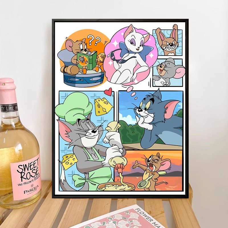 蜡笔小新和猫和老鼠卡通DIY画