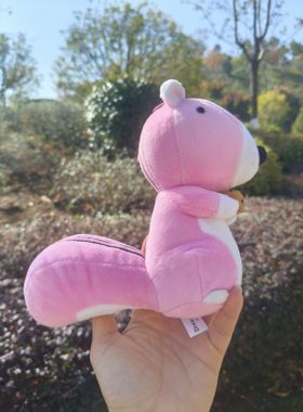 批发韩国BONO BONO系列粉红松鼠毛绒公仔包包挂件吊饰毛绒玩具