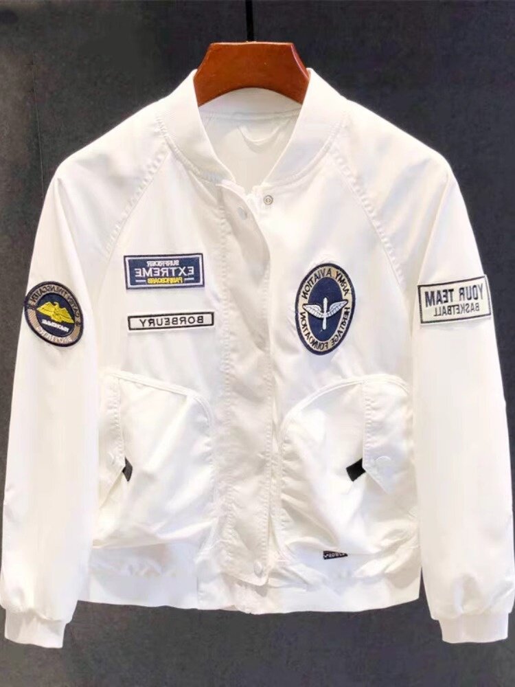 uask白色夹克外套男春秋季2025新款ma1飞行员高端休闲男士棒球服