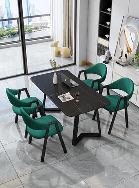 斯堪的纳维亚无障碍豪华无障碍豪华2024新石板餐桌和椅子组合为家