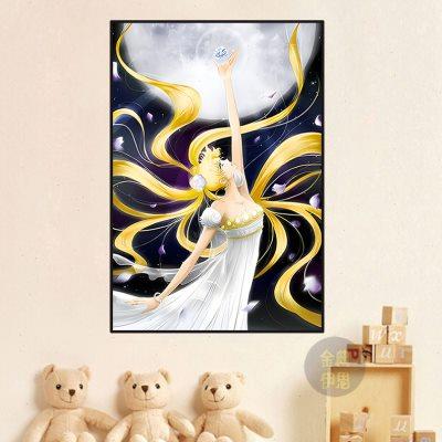 卡通人物钻石画2024新款美少女战士月亮公主5d贴钻十字绣卧室满钻