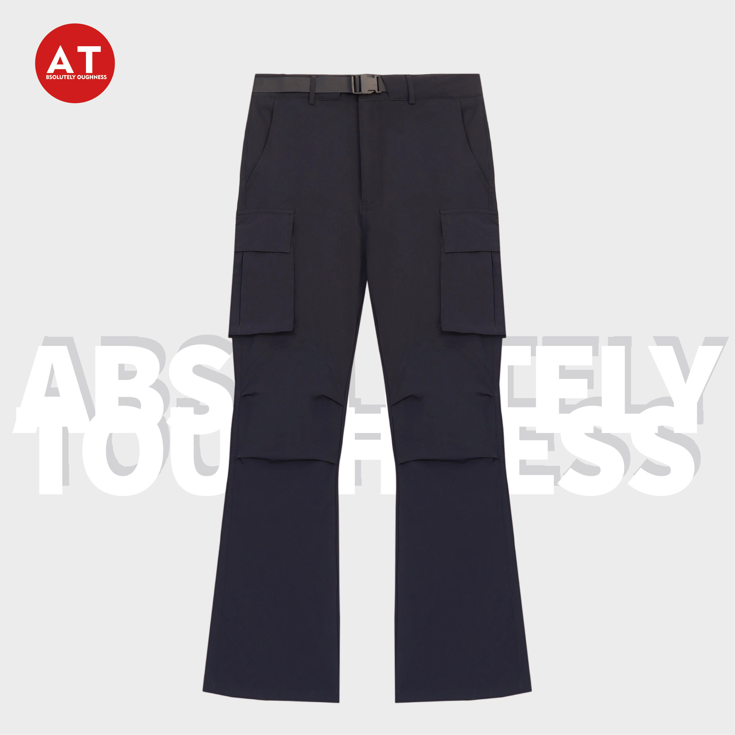 【AT】3D立体“尼龙褶皱”轻阔微喇显高防水工装裤