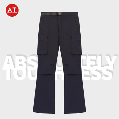 【AT】3D立体“尼龙褶皱”轻阔微喇显高防水工装裤