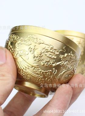 新款直销纯铜百福杯 金色龙凤杯黄铜铜工艺品摆件金属铜器主人杯