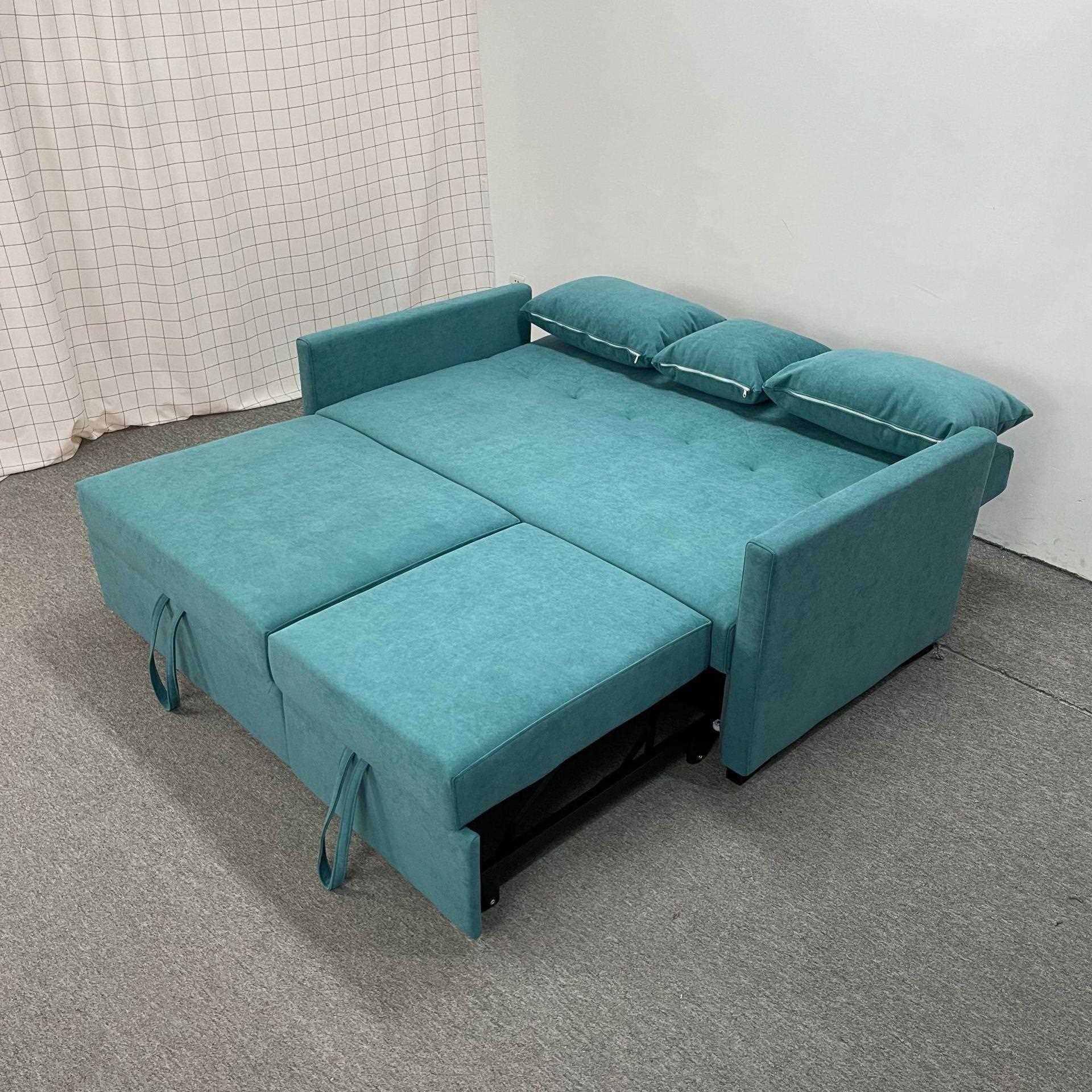 新款直销沙发床折叠两用科技绒小户型双人位经济型家用梳化床