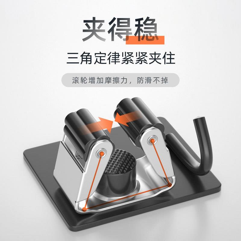 新款直销免打孔加厚不锈钢拖把架现代简约浴室拖把收纳架拖把夹拖