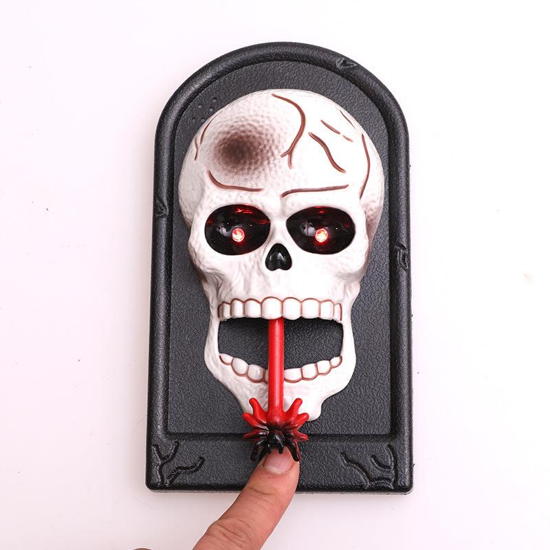 新款直销跨境万圣节吐舌头整蛊门铃装饰派对聚会装饰鬼屋吓人布置