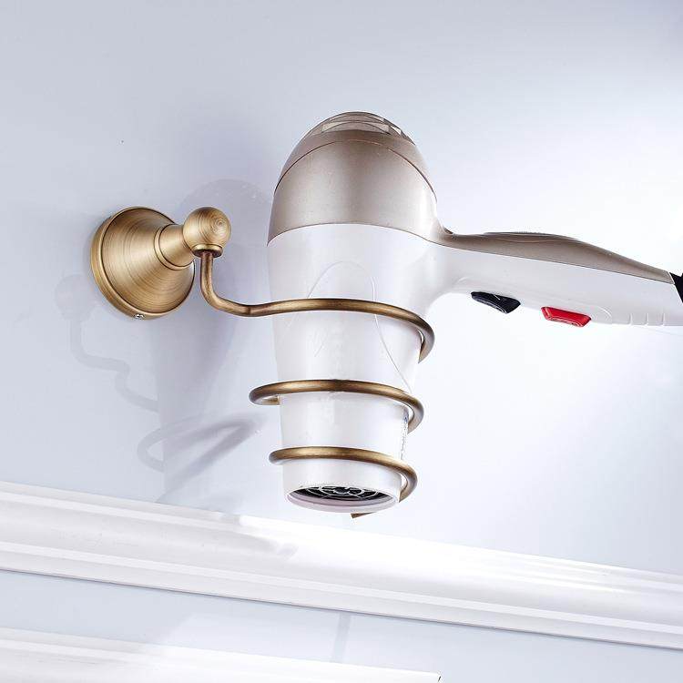 新款直销热销价欧式仿古吹风机架壁挂电吹风架浴室挂件收纳黄铜风,家庭/个人清洁工具,吹风机置物架,淘宝优惠券,粉丝福利购,淘宝优惠卷