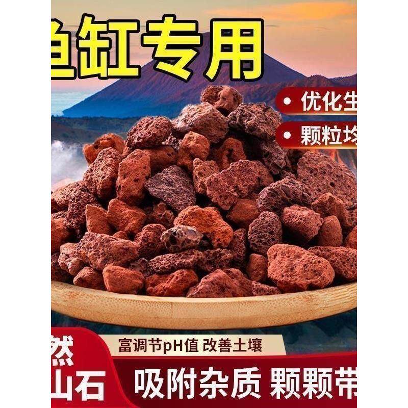 火山石颗粒养花兰花多肉专用盆栽铺面石红火山岩颗粒鱼缸底砂滤材