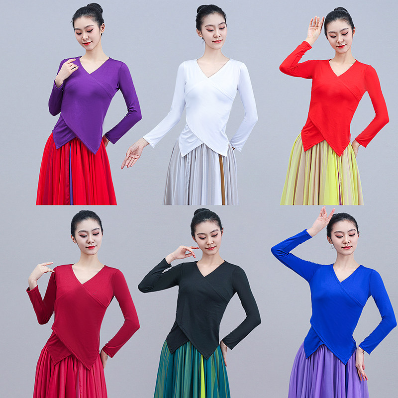 舞蹈上衣超弹牛奶丝练功服形体服