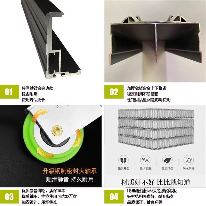 蜂窝铝衣柜门推拉门定制全铝移门卧室衣橱滑门定做砌墙衣帽间柜门