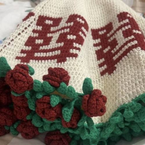 喜字玫瑰花diy毯子花束手