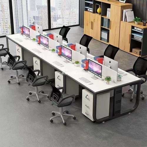 现代简约办公桌椅办公室电脑桌四六人位组合办公桌屏风卡座员工桌
