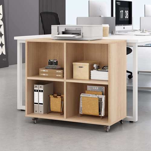 办公室落地多层收纳柜书柜分层架子复印机放置窄边柜打印机置物架