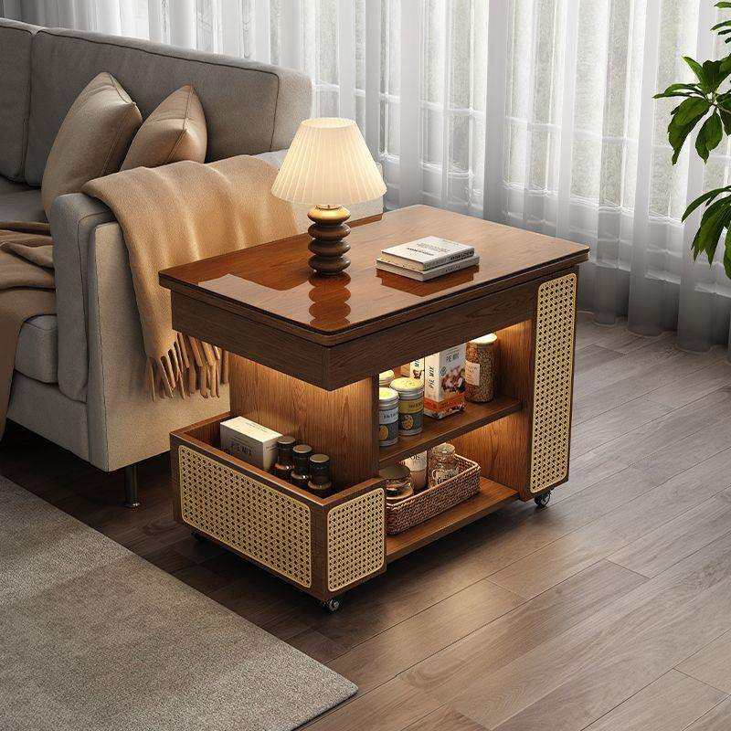 简约家用可升降茶几小户型客厅家用沙发边柜移动推车现代创意边几,3C数码配件,USB灯,淘宝优惠券,粉丝福利购,淘宝优惠卷