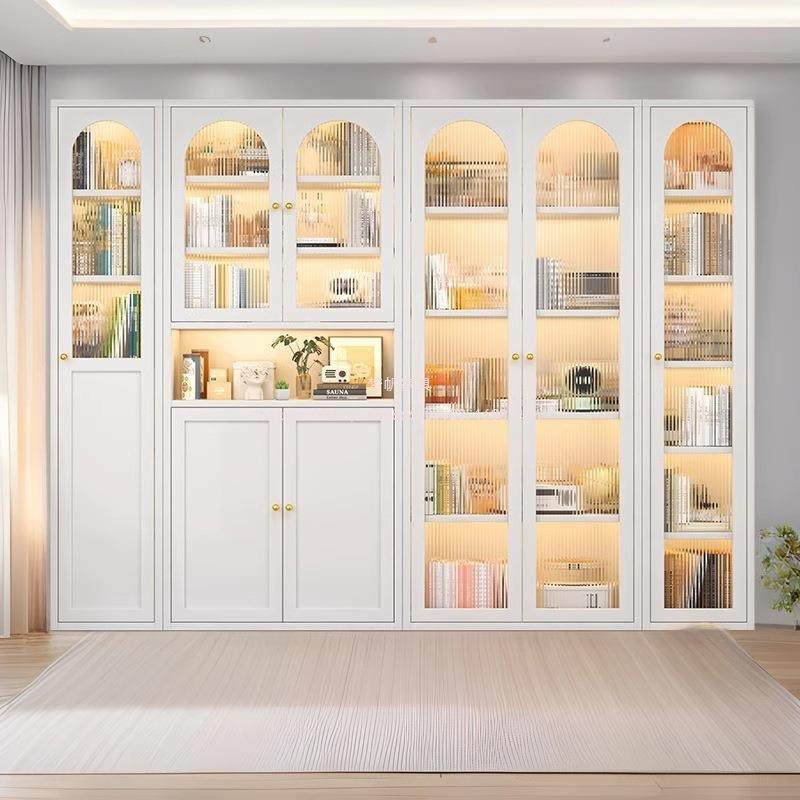 梦帆钢制铁艺书柜透明玻璃门展示柜铁艺家用置物柜满墙组合双开门,3C数码配件,USB灯,淘宝优惠券,粉丝福利购,淘宝优惠卷